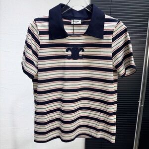 Celine Striped Short-Sleeve Shirt